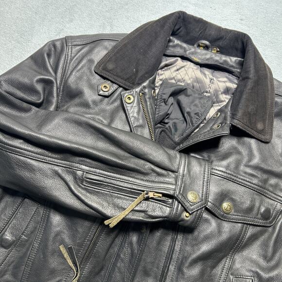 Heavyweight Black Cal Leathers Jacket Womens XL 24x23 LAPD First Gear Motorcycle - Picture 3 of 16